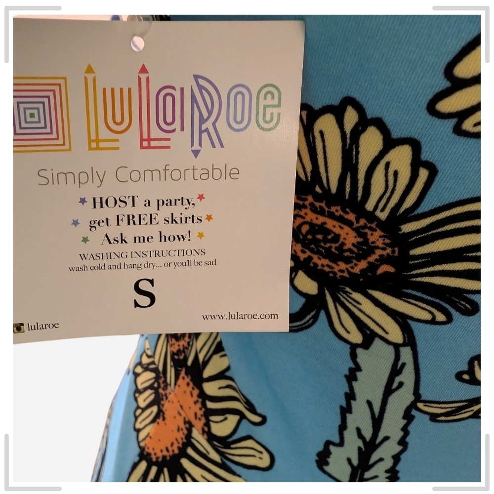 LuLaRoe Blue Floral Midi Dress - Picture 9 of 9